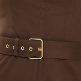 TOFFEE SWEETHEART WOVEN JUMPSUIT
