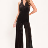 SHIMMERED ESPRESSO VOW VELVET JUMPSUIT