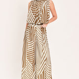 LATTE RIBBON RHAPSODY WOVEN WIDE LEG PANTS