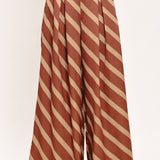 TOFFEE DIAGONAL FLOW WOVEN WIDE LEG PANTS