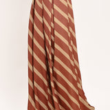 TOFFEE DIAGONAL FLOW WOVEN WIDE LEG PANTS