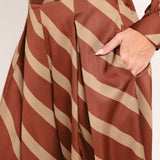 TOFFEE DIAGONAL FLOW WOVEN WIDE LEG PANTS