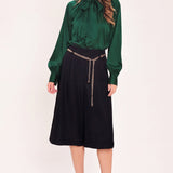 NIGHT OUT CHAIN BELTED CULOTTE PANTS