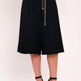 NIGHT OUT CHAIN BELTED CULOTTE PANTS