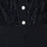 AFTER DARK BLACK BURNOUT VELVET WIDE-LEG JUMPSUIT