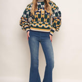 CHEER YOU ON JACQUARD SWEATER TOP