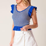 OUT WEST BLUE SWEATER KNIT TOP