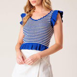OUT WEST BLUE SWEATER KNIT TOP