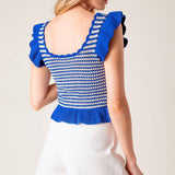 OUT WEST BLUE SWEATER KNIT TOP