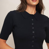 SWEET SERENADE BLACK WOVEN TOP