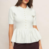 SWEET SERENADE CREAM WOVEN TOP