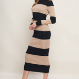 ESPRESSO & CREAM SWEATER KNIT MIDI DRESS