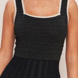 NOIR ÉCLAT SWEATER KNIT MIDI DRESS