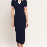 HEELS-READY SILHOUETTE KNIT MIDI DRESS