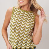 SUNSET STITCH CROCHET KNIT TOP