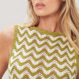 SUNSET STITCH CROCHET KNIT TOP