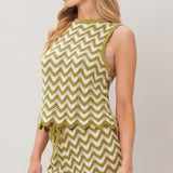 SUNSET STITCH CROCHET KNIT TOP