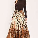 AMBER SPOT SERENADE SWEATER WOVEN MAXI DRESS
