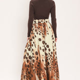 AMBER SPOT SERENADE SWEATER WOVEN MAXI DRESS