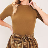 GOLDEN QUILL ROMANCE MIDI DRESS