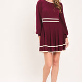 MERLOT IVORY MOMENT SWEATER MINI DRESS