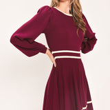 MERLOT IVORY MOMENT SWEATER MINI DRESS