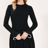 Flying Tomato Noir Trim Sweetheart Sweater Mini Dress in black/white