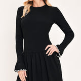 Flying Tomato Noir Trim Sweetheart Sweater Mini Dress in black/white