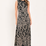 Paisley Jacquard Sweater Knit Midi Dress