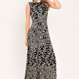 Paisley Jacquard Sweater Knit Midi Dress