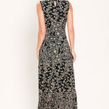 Paisley Jacquard Sweater Knit Midi Dress