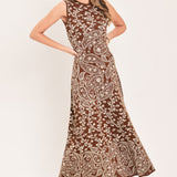 Paisley Jacquard Sweater Knit Midi Dress