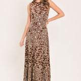 Paisley Jacquard Sweater Knit Midi Dress