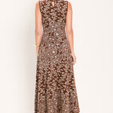 Paisley Jacquard Sweater Knit Midi Dress