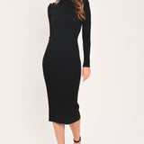 POLISHED MOMENTS TURTLENECK SWEATER MIDI DRESS