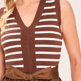 ESPRESSO SAILOR SWEATER WOVEN MIDI DRESS