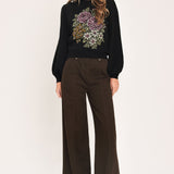 COZY ALL DAY BLACK BALLOON-SLEEVE SWEATER