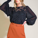 WEEKEND WANDERER WOVEN TOP