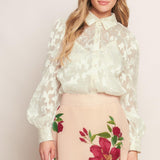 INCREDIBLE LOVE JACQUARD WOVEN TOP