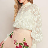 INCREDIBLE LOVE JACQUARD WOVEN TOP