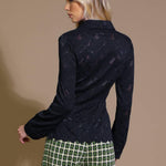 Flying Tomato Lovely Perspective Lace Top in black