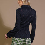 Flying Tomato Lovely Perspective Lace Top in black