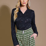 Flying Tomato Lovely Perspective Lace Top in black