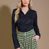 Flying Tomato Lovely Perspective Lace Top in black