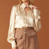 THE ART OF BALANCE WOVEN SATIN TOP