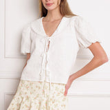 WHAT WILL BE EYELET WOVEN TOP