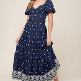 BEBE ALERT NAVY WOVEN TOP