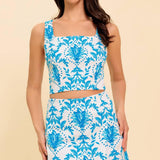 OPEN MINDED BLUE TOP AND SKORT SET