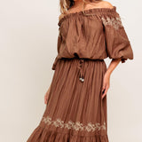 FULL SPEED AHEAD BROWN WOVEN TOP