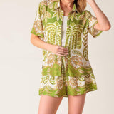 DISTANT ECHOES GREEN WOVEN SHIRT